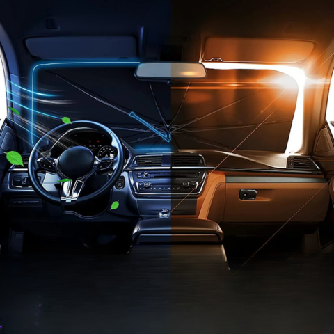 غطاء الشمس المضغوط لزجاج السيارة - تركيب سريع وفعال