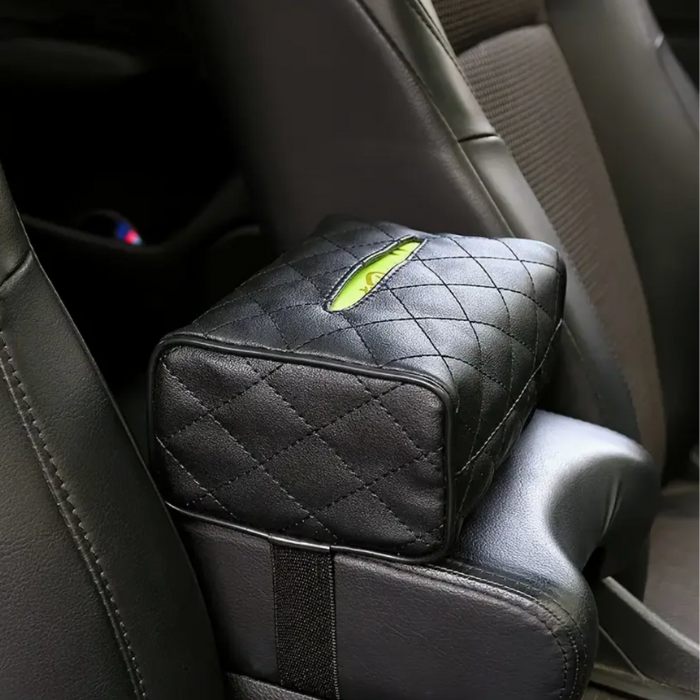 Boîte À Mouchoirs Voiture En Cuir PU – Fixation Pare-Soleil Ou Appuie-Tête