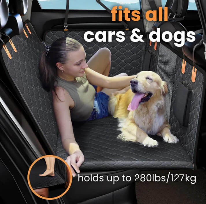 犬用車のシートカバー – 防水&滑り止め、安全ハーネス付き