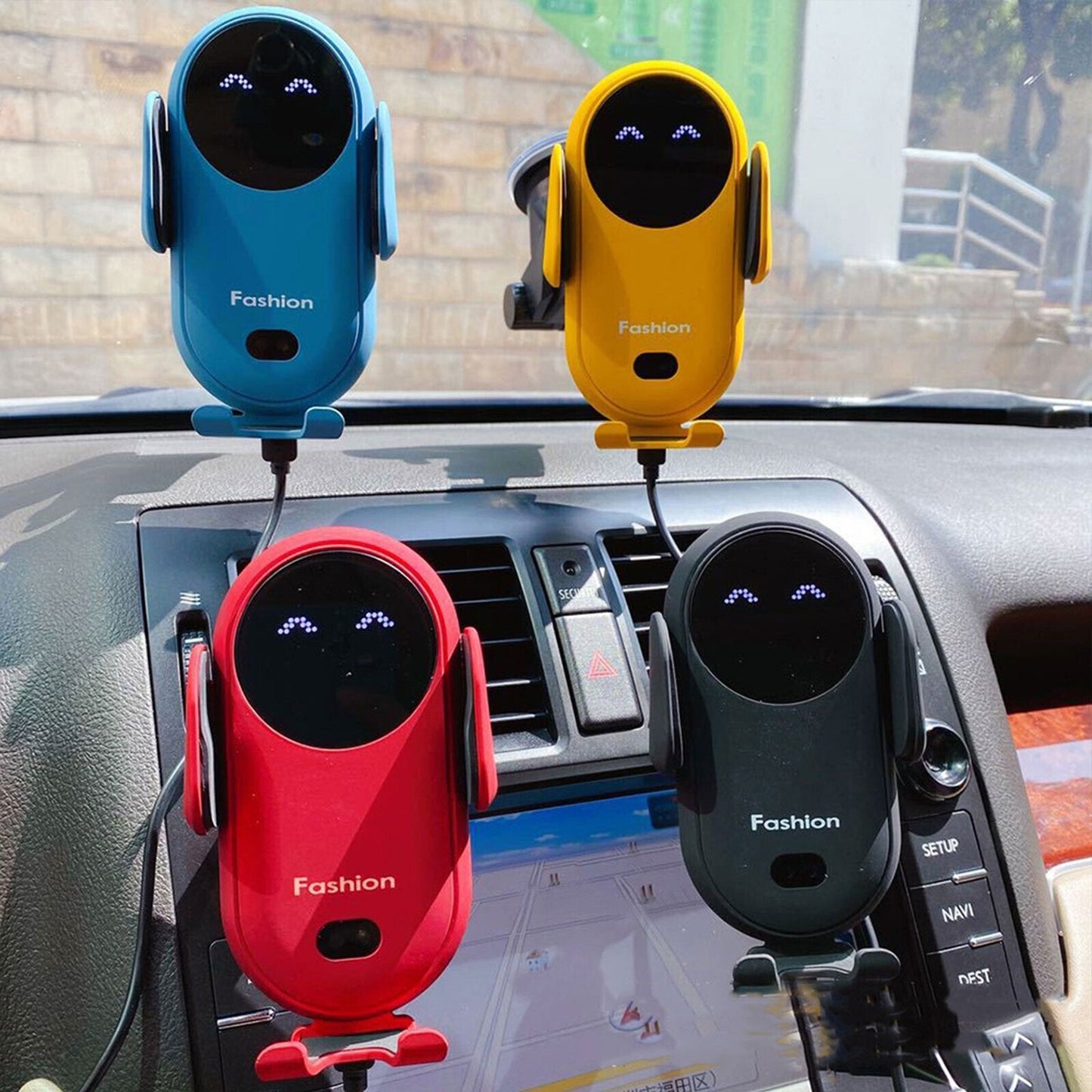 Draadloze Autolader Met Telefoonhouder – Automatische En Snelle Bevestiging