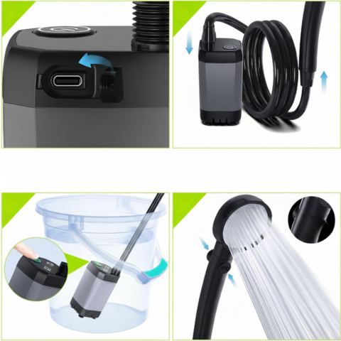 Ducha Portátil Recargable — Libertad, Comodidad y Versatilidad