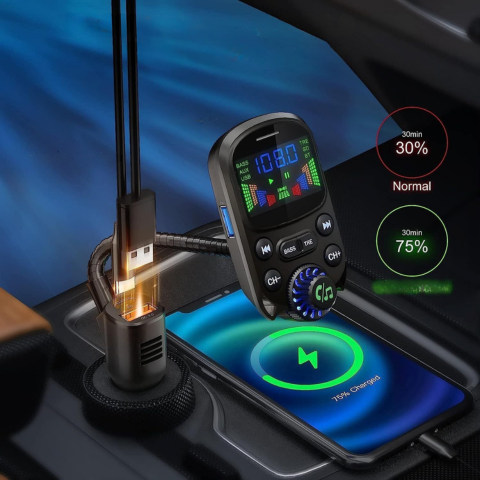 FM Multifunctionele Zender Voor Auto — Muziek & Stemassistent