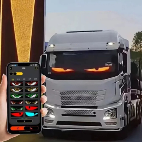 לוח LED לחלון קדמי — תצוגה מונפשת ובקרת מרחוק