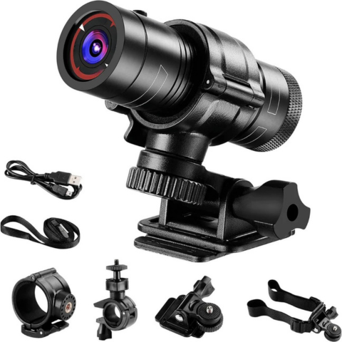 Cameră impermeabilă pentru ghidon și cască – Ideală pentru ciclism și motocicletă