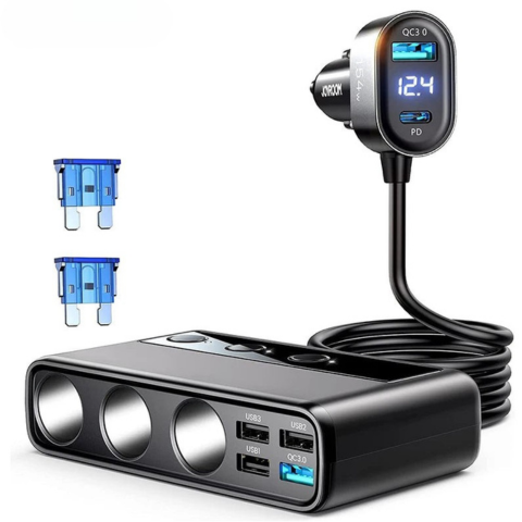 Bil lader 9-i-1 — Effekt 154W for alle dine enheter
