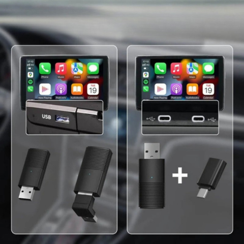 Trådlös CarPlay-adapter – Automatisk anslutning för OEM-system