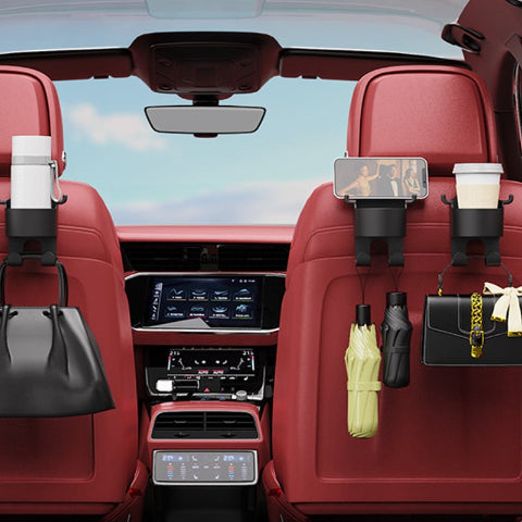 Multifunktionell krok för bilsätets rygg