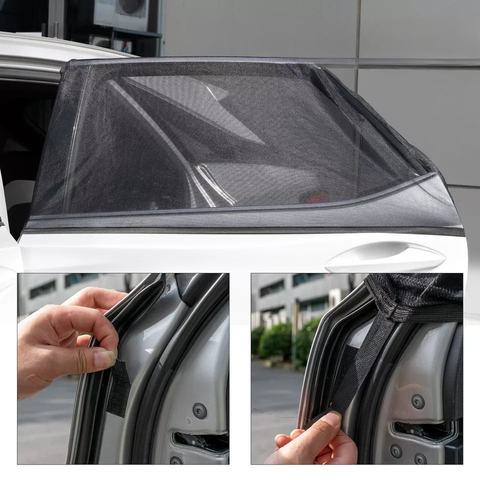 Lote de 4 parasoles para coche – Protección completa de las ventanas 