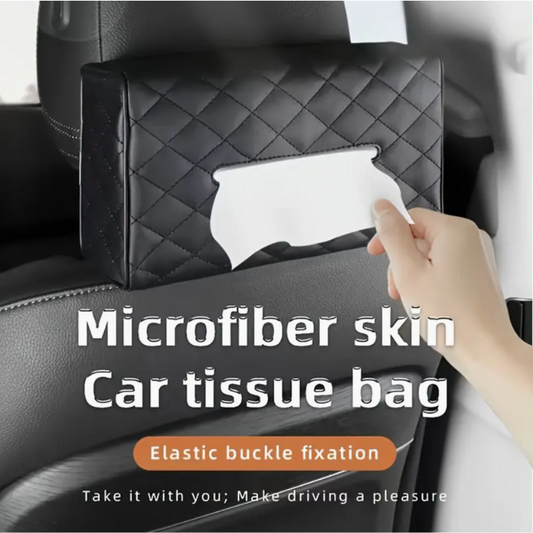 Boîte À Mouchoirs Voiture En Cuir PU – Fixation Pare-Soleil Ou Appuie-Tête