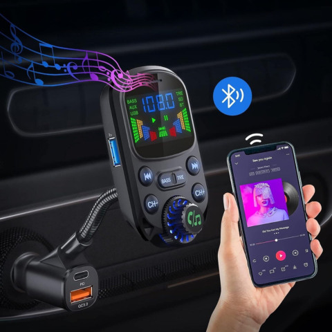 FM Multifunctionele Zender Voor Auto — Muziek & Stemassistent 