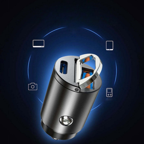 Adaptador Cargador de Coche USB – Toma de Mechero Compacta 