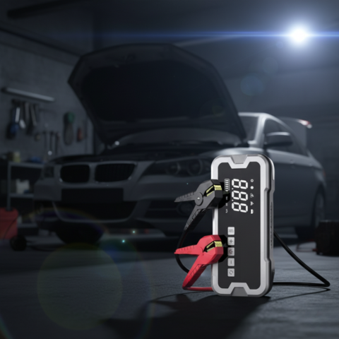 Arrancador de Auto Portátil — Multifuncional con Compresor 