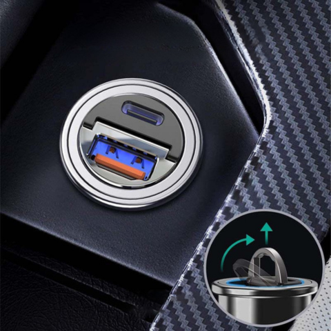 Adaptador Cargador de Coche USB – Toma de Mechero Compacta 
