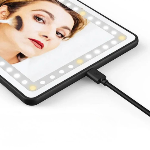 Led Car Makeup Mirror - Compact Design & Adjustable Light