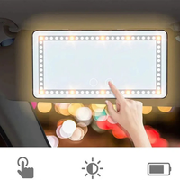 Led Car Makeup Mirror - Compact Design & Adjustable Light