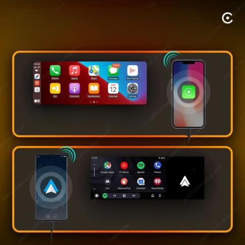 MP5 Auto Multimedia Radio met CarPlay en Android Auto - Touch Screen & Snelle Aansluiting