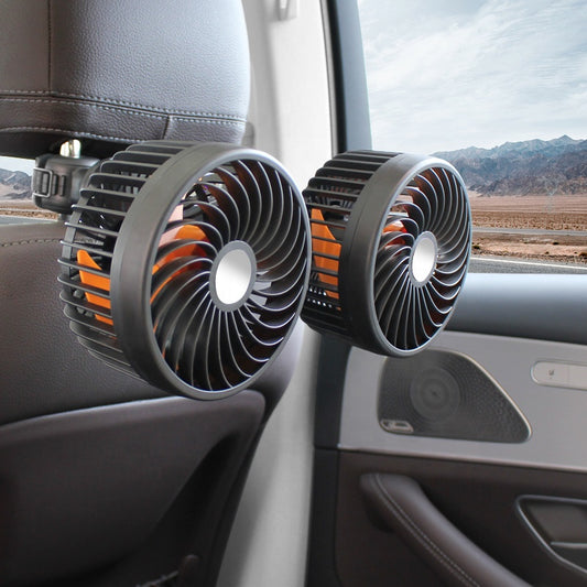 Kétfejű Autós Ventilátor — Újratölthető és Forgatható 